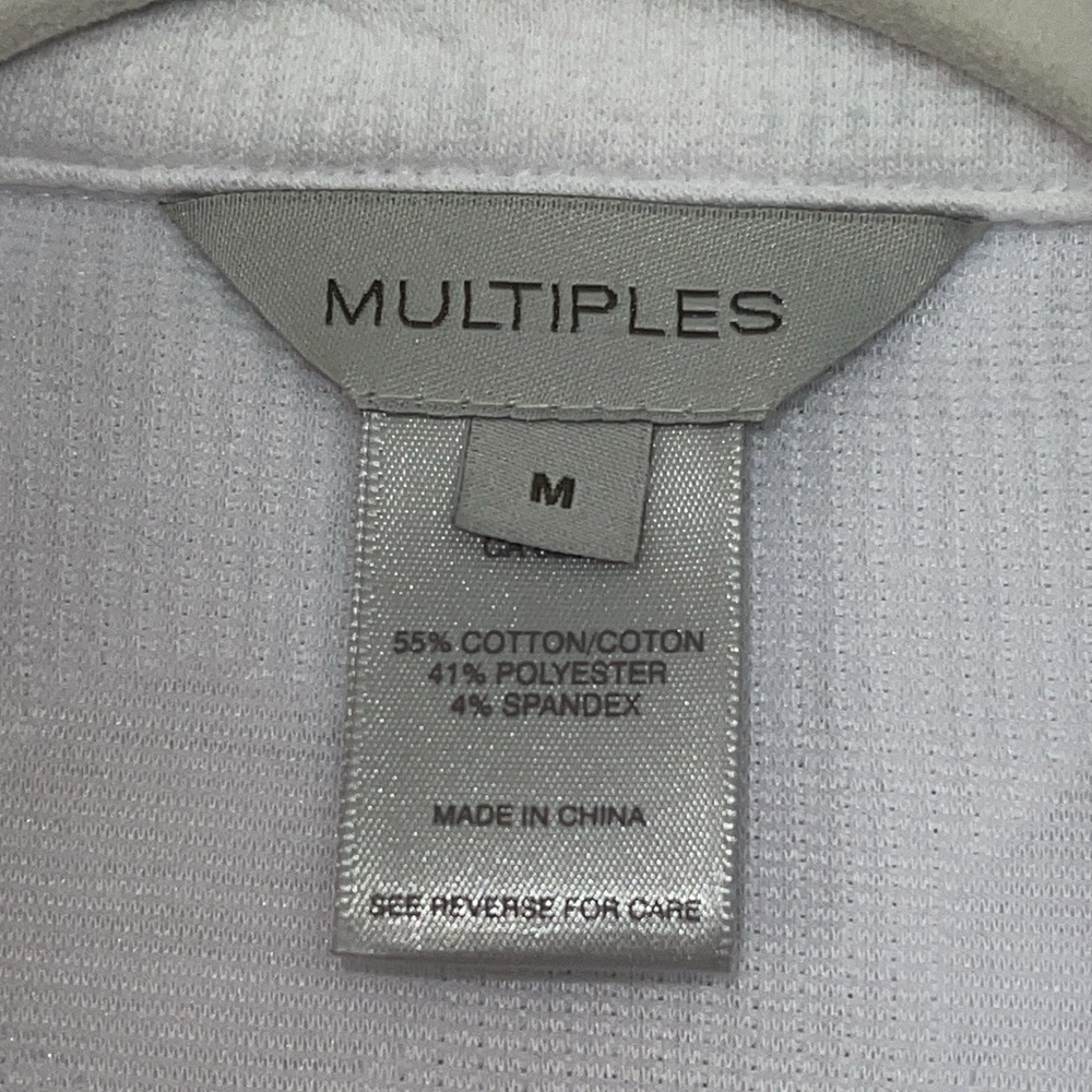 Multiples White Cotton Blend Button Down Jacket S… - image 8